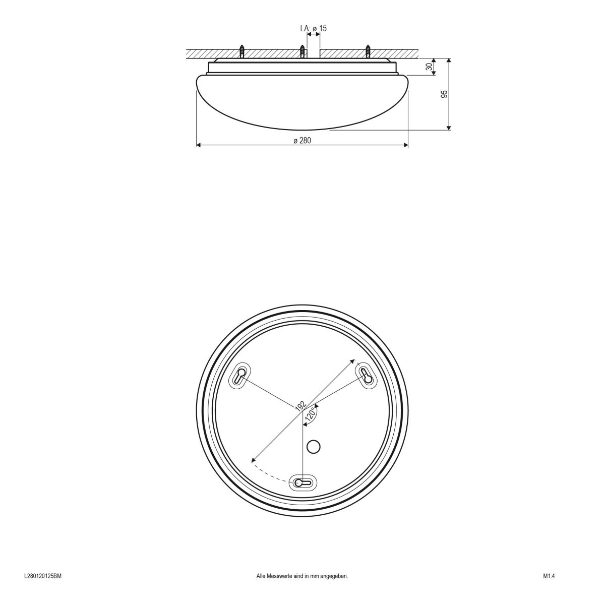 LED-Anbauleuchte L280120125BM