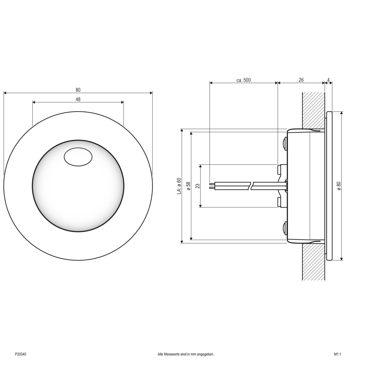 LED-Einbauleuchte IP65 P20340