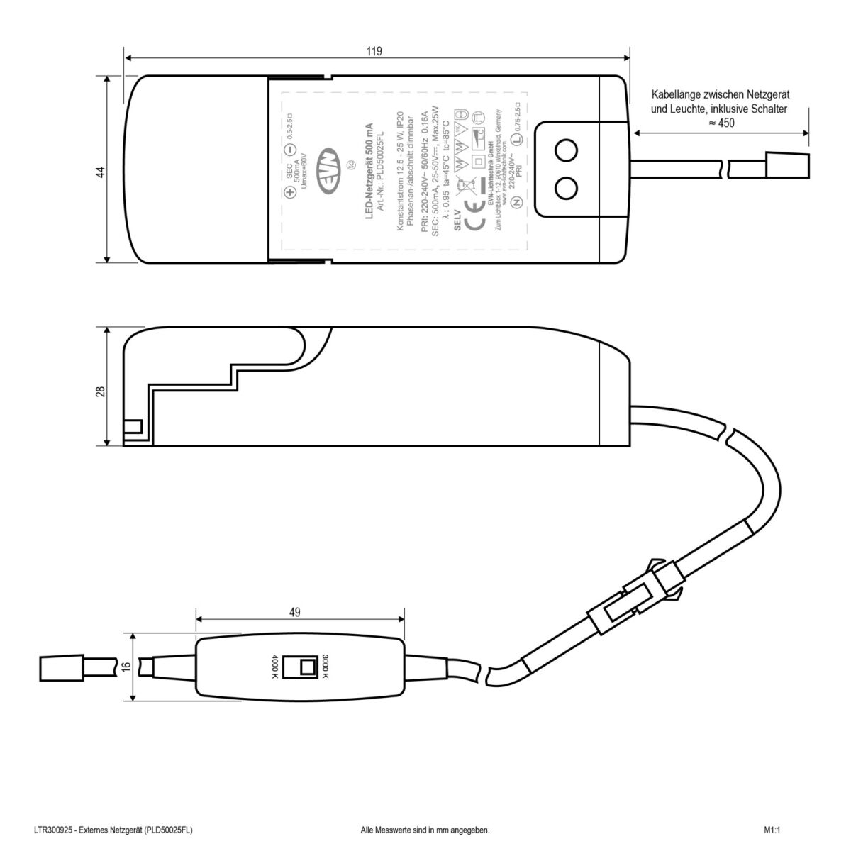 LED-Einbaupanel LTR300925