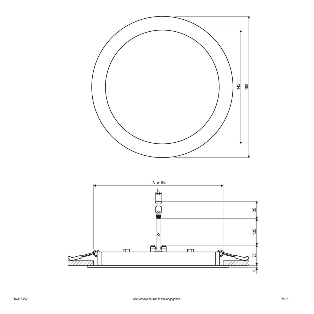 LED-Einbaupanel rund LR44183540