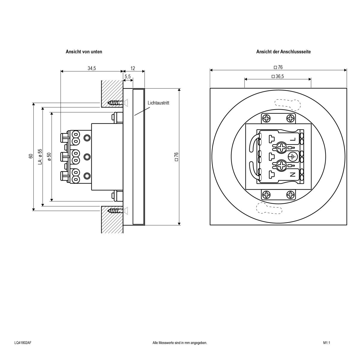 LED-Wandeinbauleuchte LQ41802AF