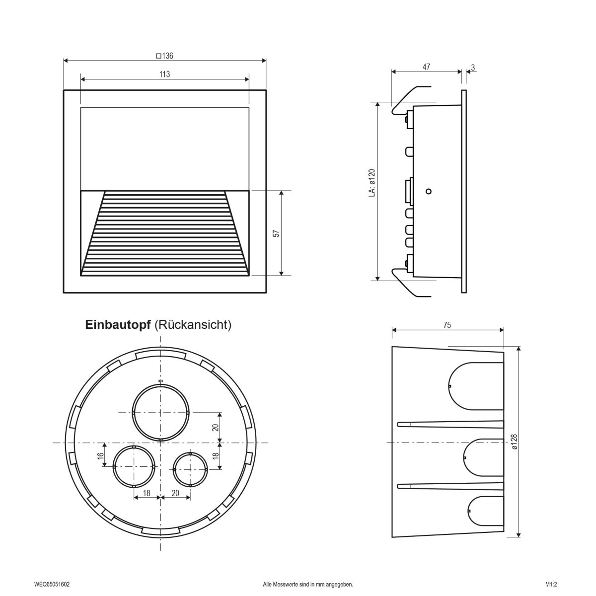 LED-Wandeinbauleuchte WEQ65051602 LED-Wandeinbauleuchte WEQ65051602