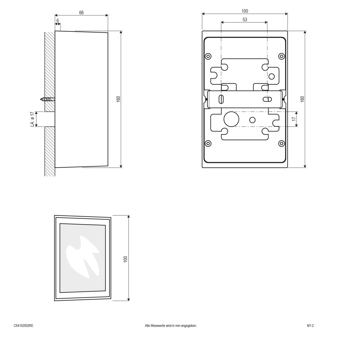 P-LED Wandanbauleuchte C54152502RE anth
