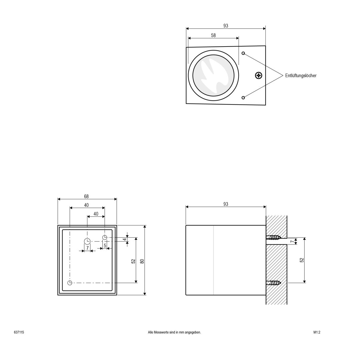 Wandanbauleuchte 1flg.anth 637115
