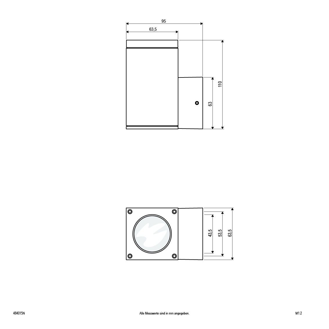 Wandanbauleuchte 484015N alu