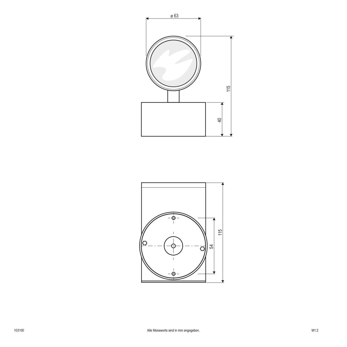Wandleuchte 1-flg. eds 103100