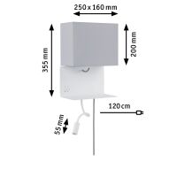 Wandleuchte mit Ablage 789.13