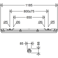 LED-Feuchtraumleuchte 167 12L42G2 HE CS