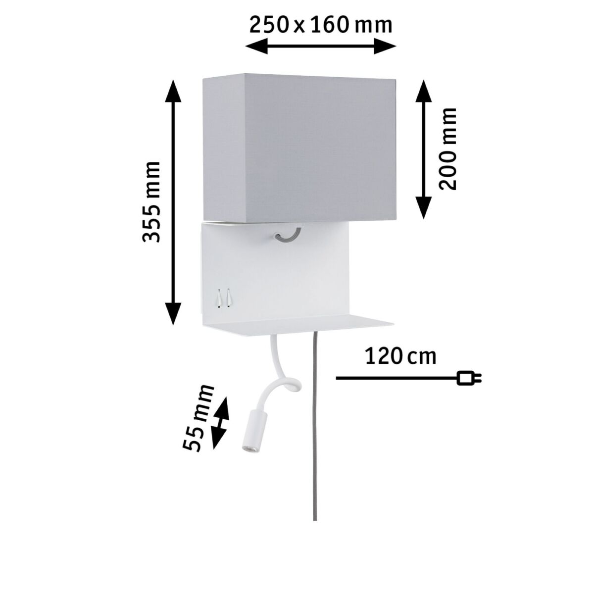 Wandleuchte mit Ablage 789.13