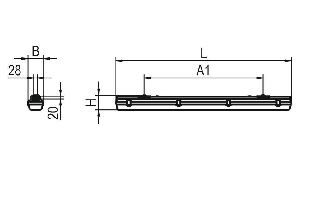 LED-Feuchtraumleuchte PFLOA-NP #0931251