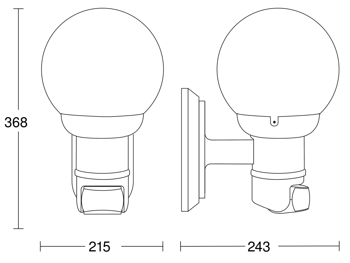 Sensor-Außenleuchte L 560 S schwarz