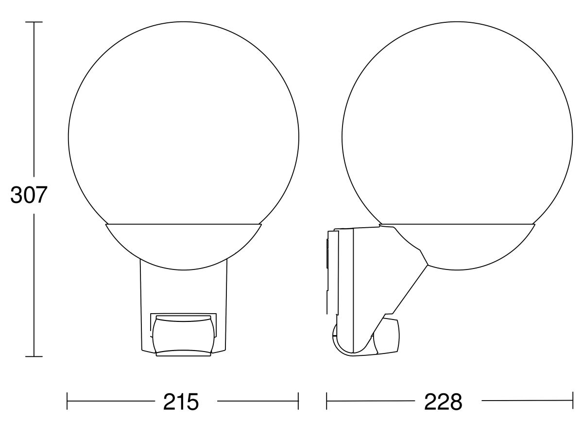 Sensor-Außenleuchte L 585 S schwarz