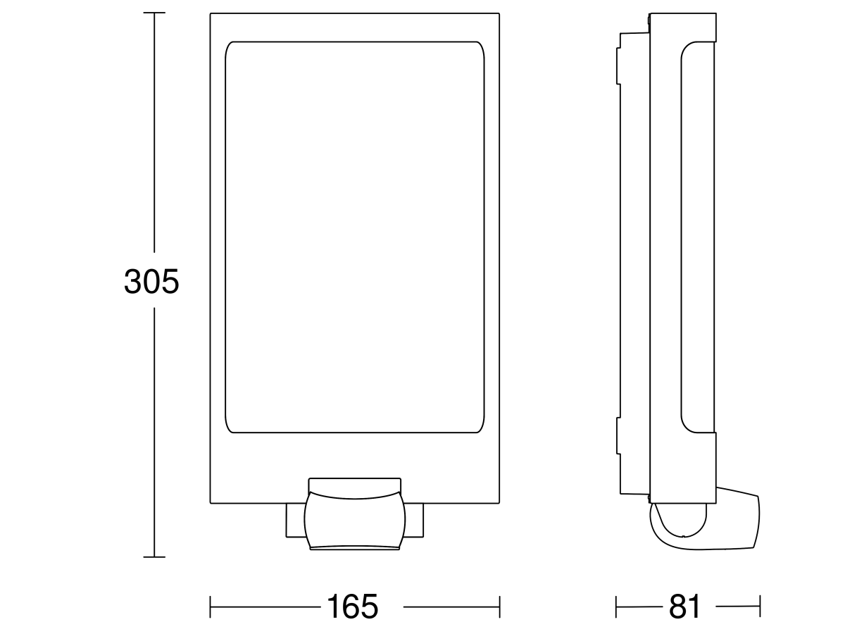 Sensor-LED-Außenleuchte L 240 S SI 3000K