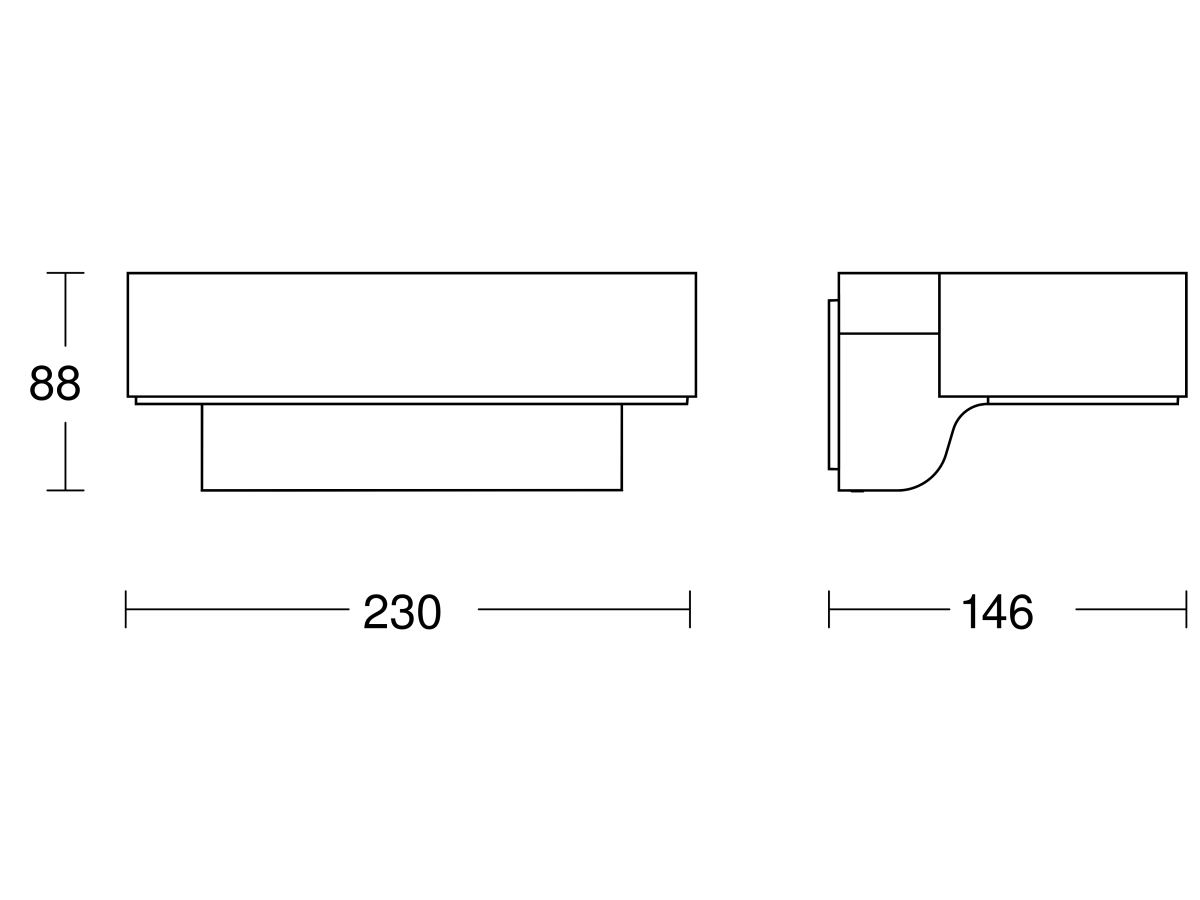 Sensor-LED-Außenleuchte L 800 SC ANT 3000K