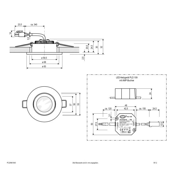LED-Deckenleuchte PC20N61640