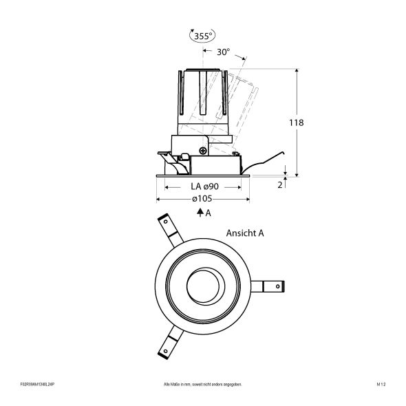 LED-Einbauleuchte modular F02R09AM1340L24P
