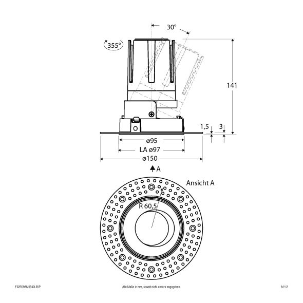 LED-Einbauleuchte modular F02R09AM1840L55P