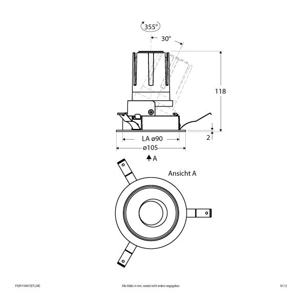 LED-Einbauleuchte modular F02R11AM1327L24D