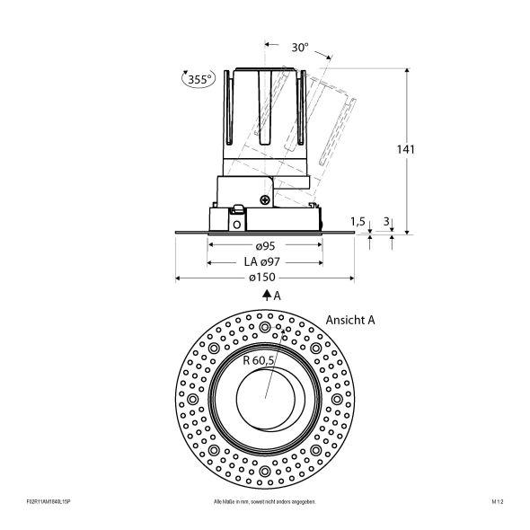 LED-Einbauleuchte modular F02R11AM1840L15P LED-Einbauleuchte modular F02R11AM1840L15P