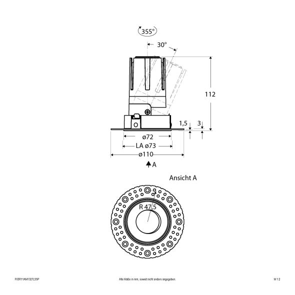 LED-Einbauleuchte modular F03R11AM1327L55P LED-Einbauleuchte modular F03R11AM1327L55P