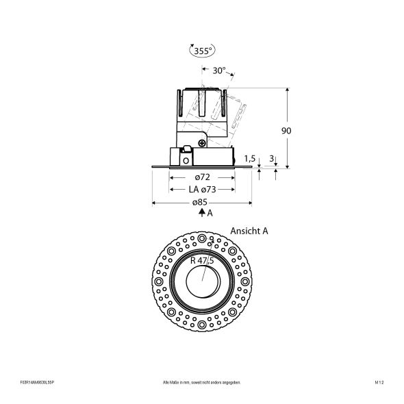 LED-Einbauleuchte modular F03R14AM0630L55P LED-Einbauleuchte modular F03R14AM0630L55P