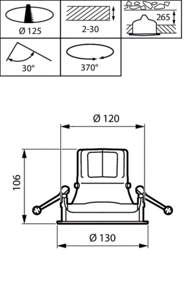 LED-Einbaustrahler RS771B27S830PSUEMBWH