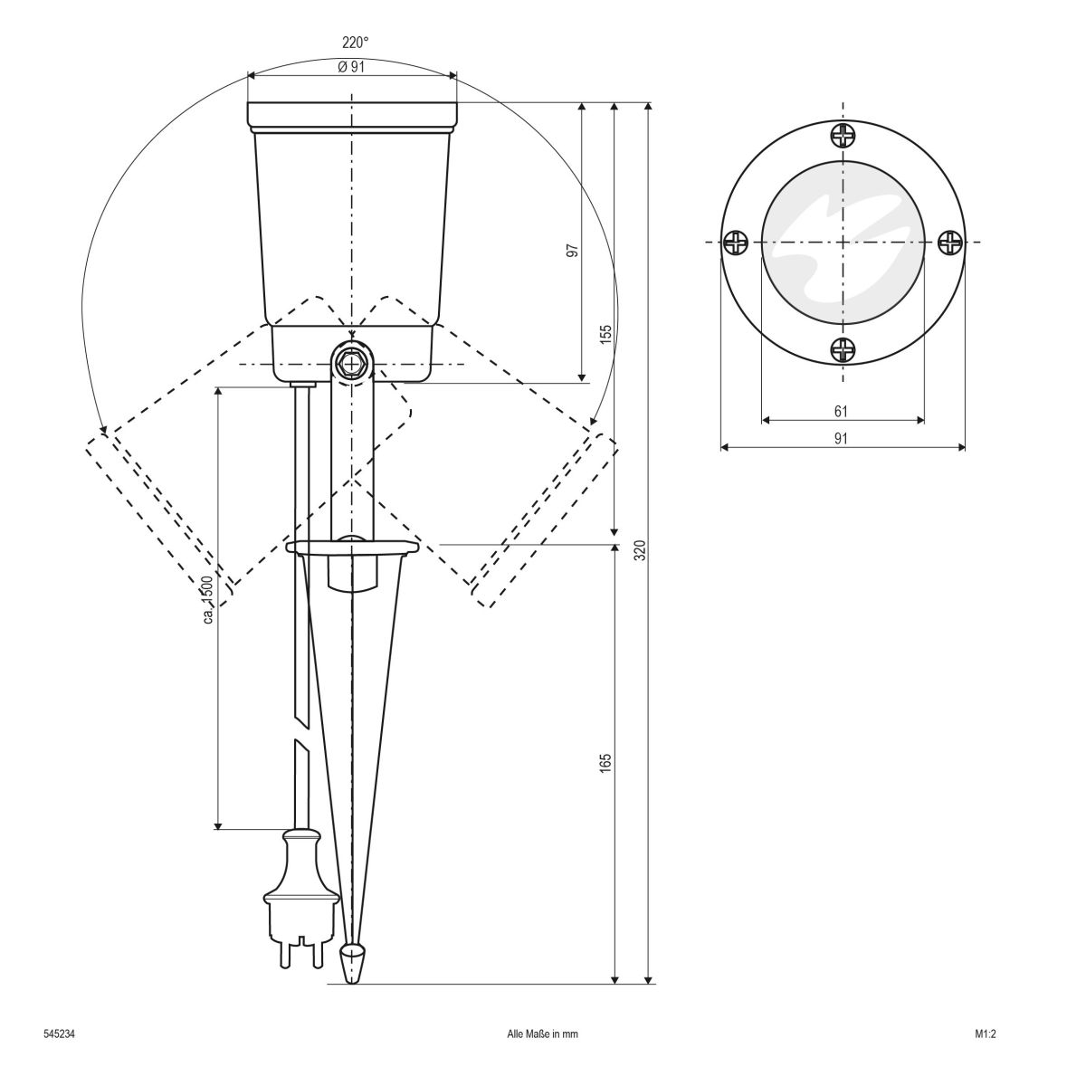 ALU-Spot mit Erdspiess 545234