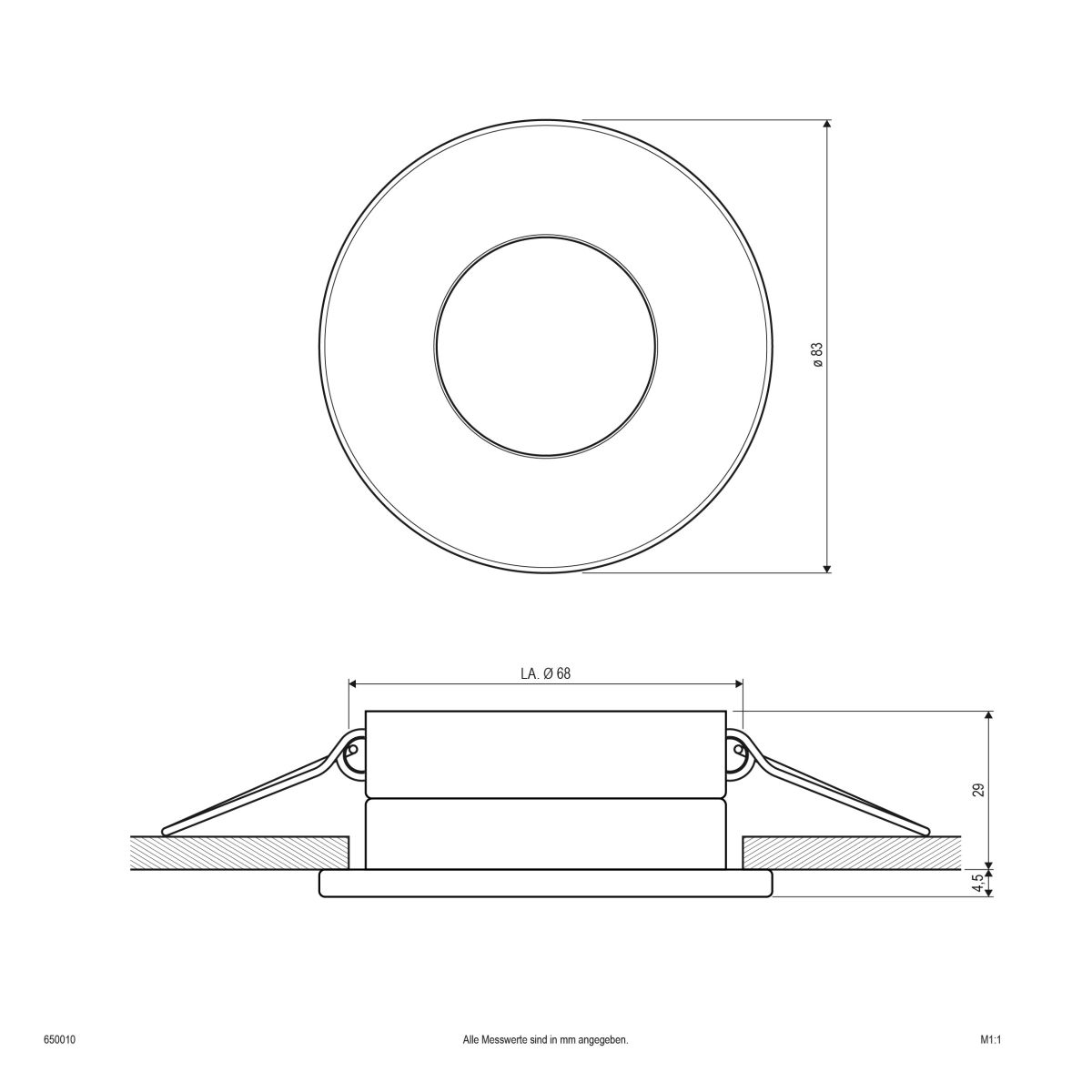 Deckeneinbauleuchte 650010