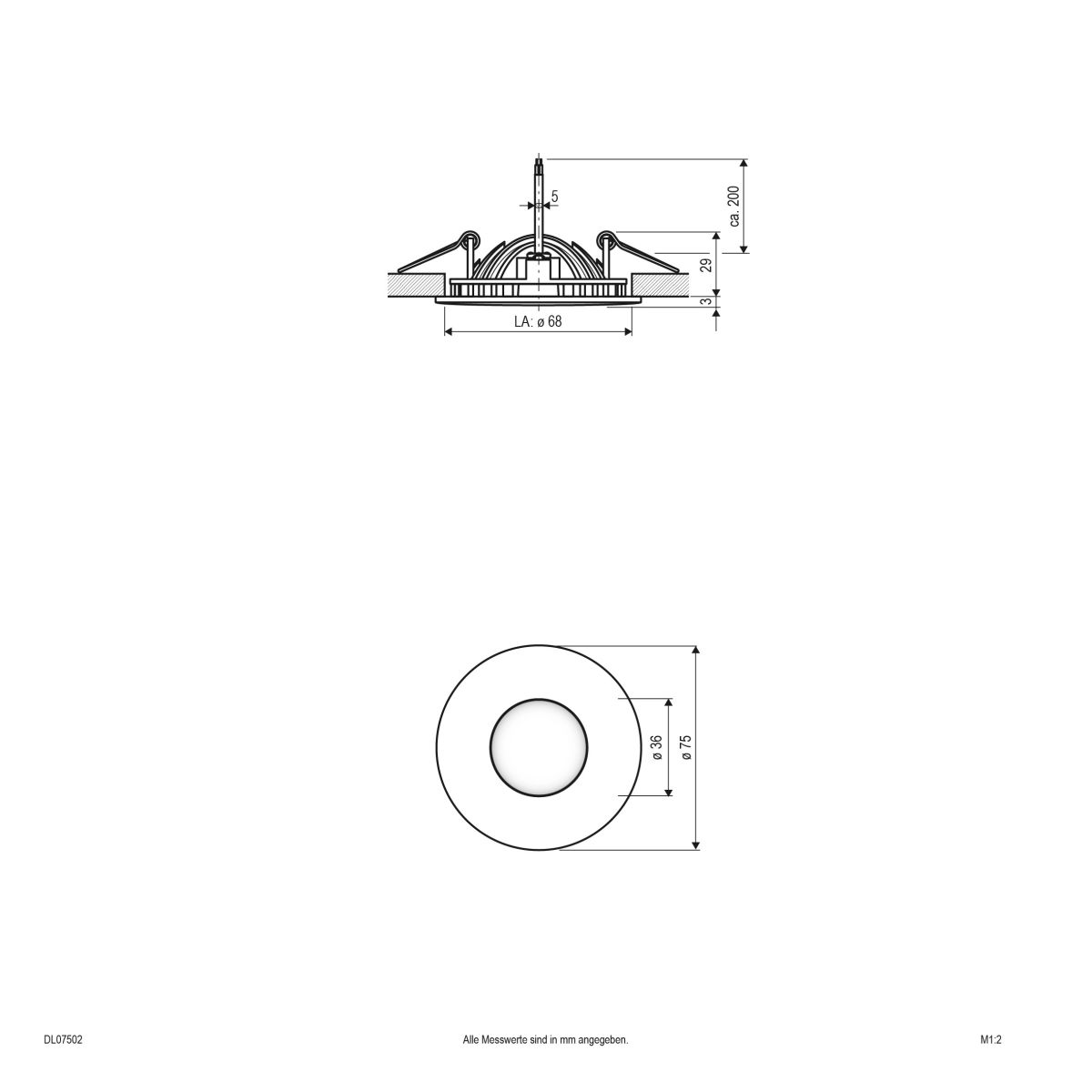 LED-Deckeneinbauleuchte DL07502