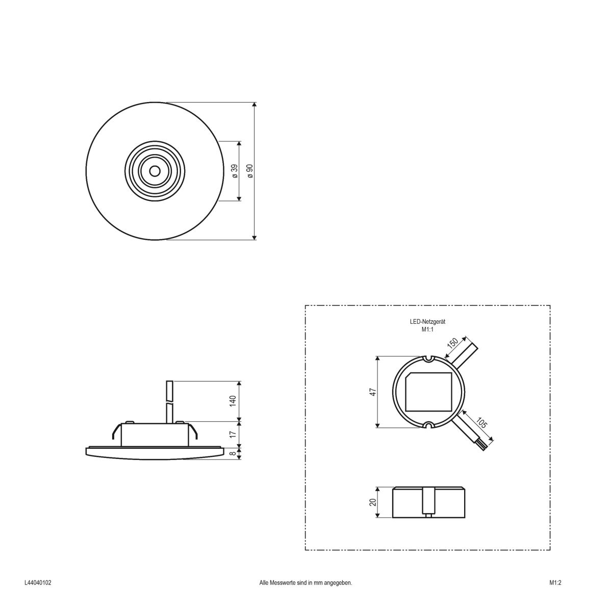 LED-Deckeneinbauleuchte L44040102