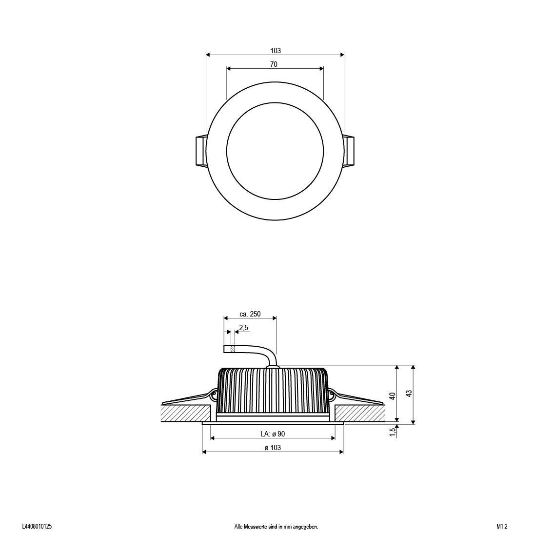 LED Deckeneinbauleuchte L4408010125