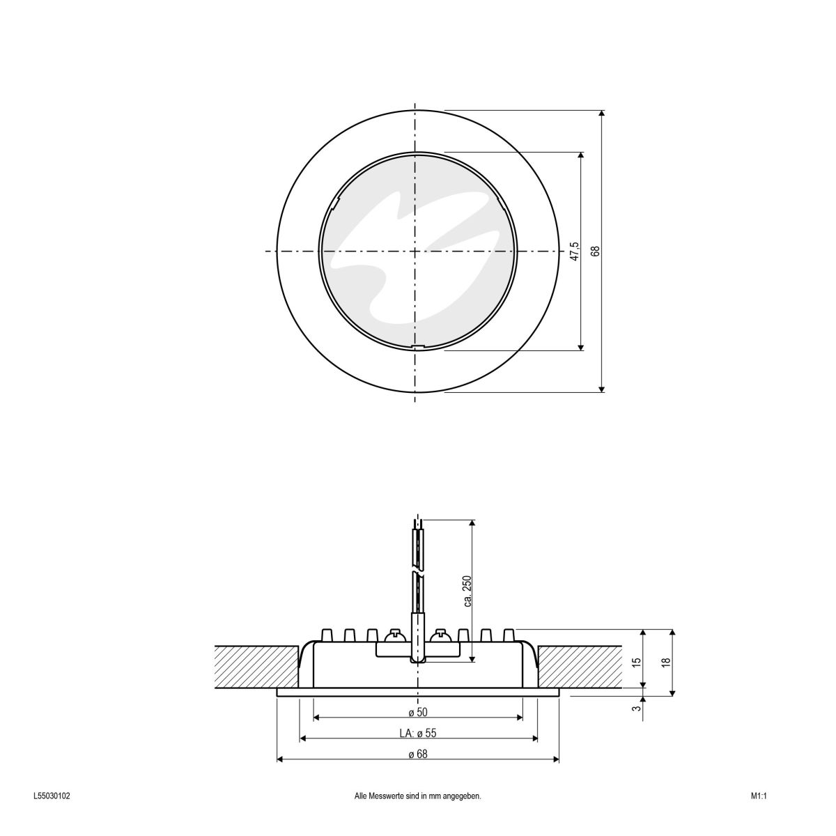 LED-Deckeneinbauleuchte L55030102