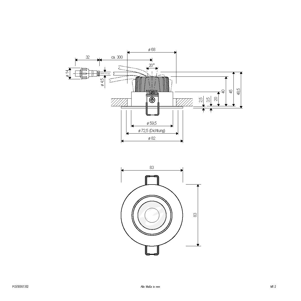 LED-Einbauleuchte IP65 PC650061302