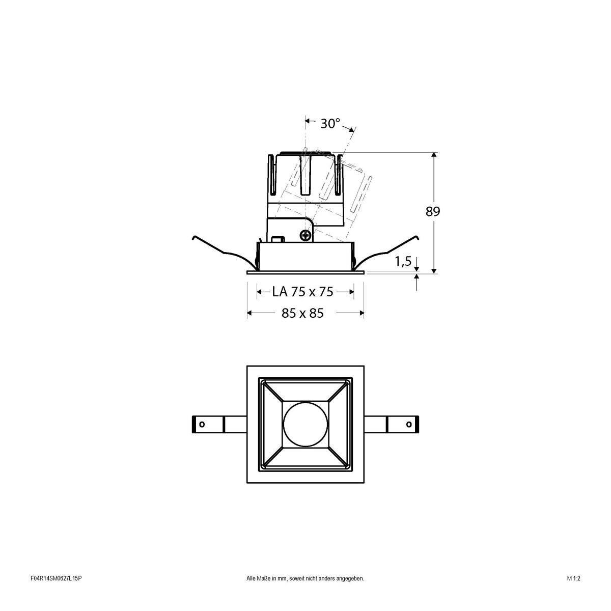 LED-Einbauleuchte modular F04R14SM0627L15P