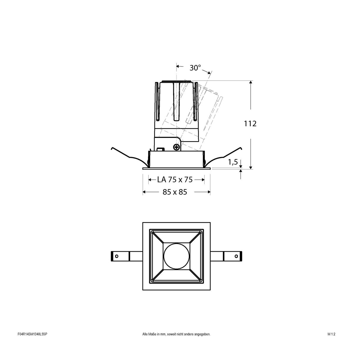 LED-Einbauleuchte modular F04R14SM1340L55P