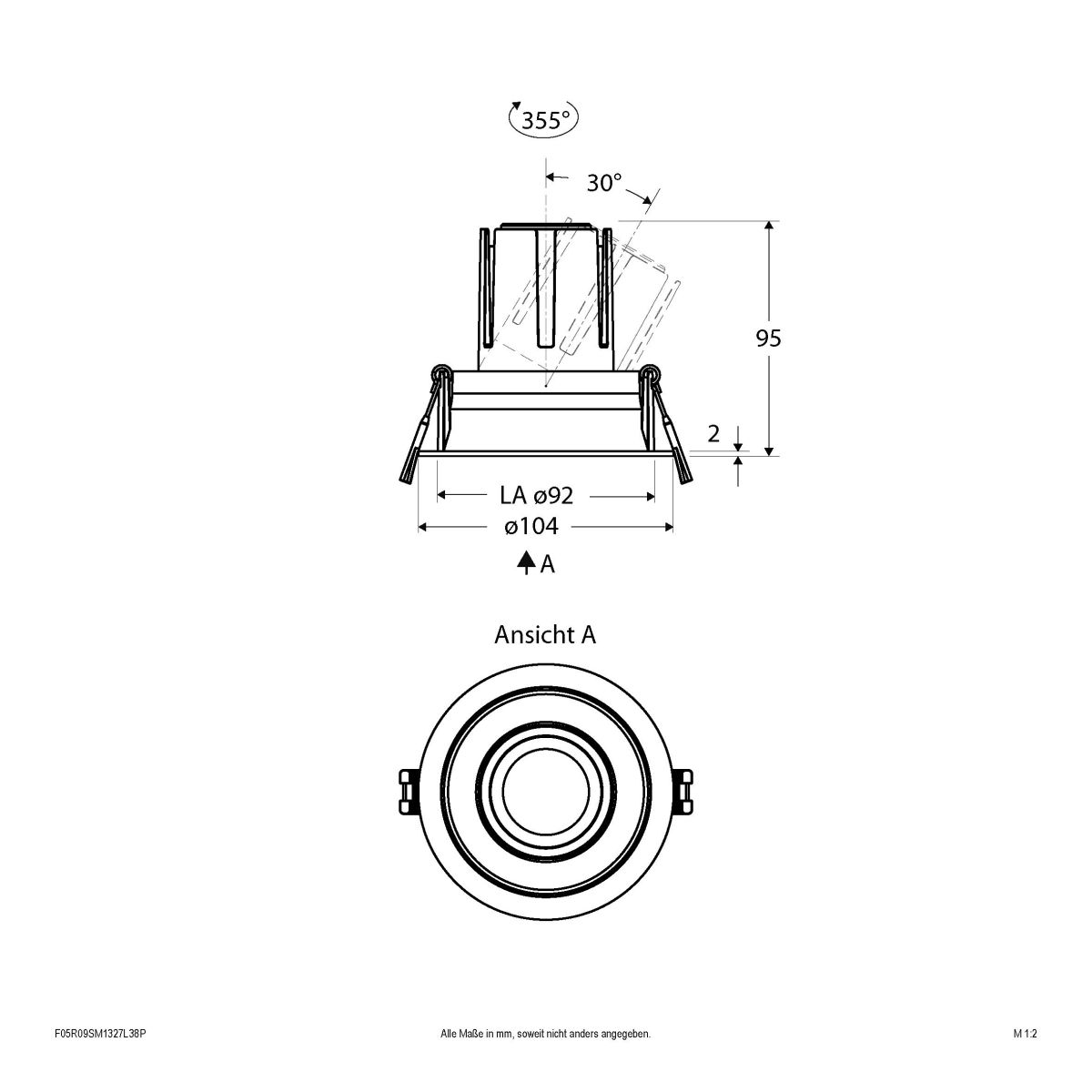 LED-Einbauleuchte modular F05R09SM1327L38P