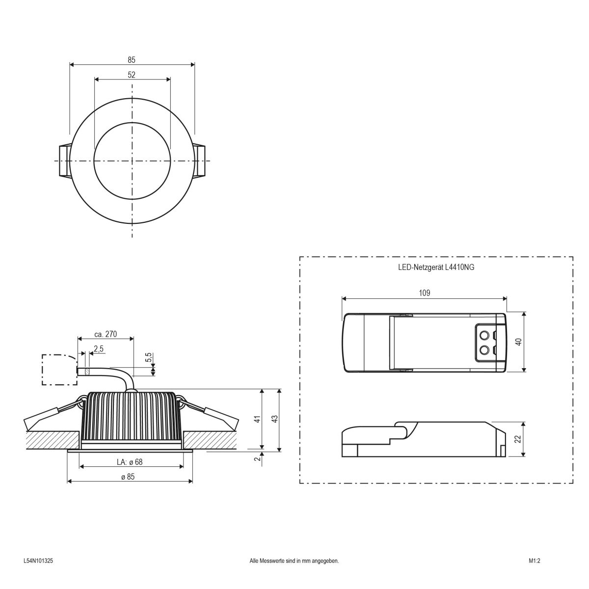 LED-Spot 230V dim. IP54 L54N101325