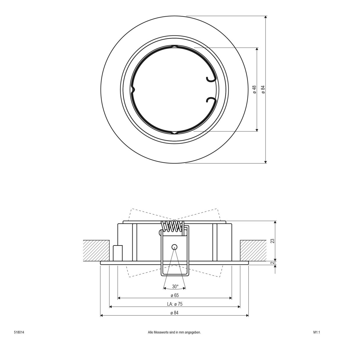 NV EB-Leuchte 518 014 chr/mt