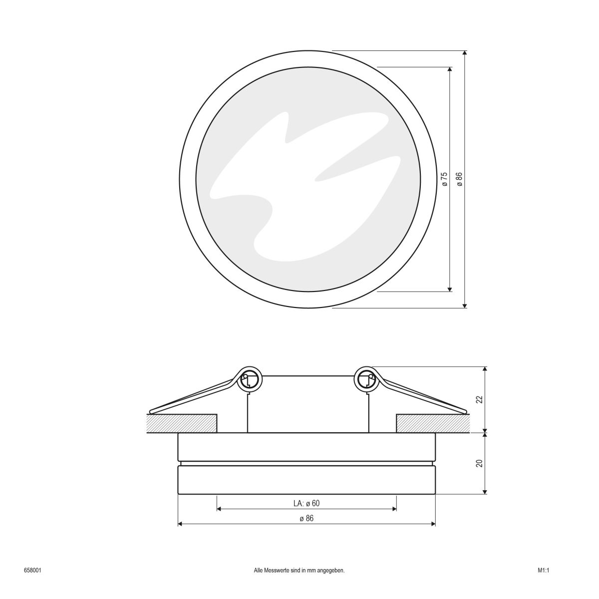 NV EB-Leuchte 658 001 ws