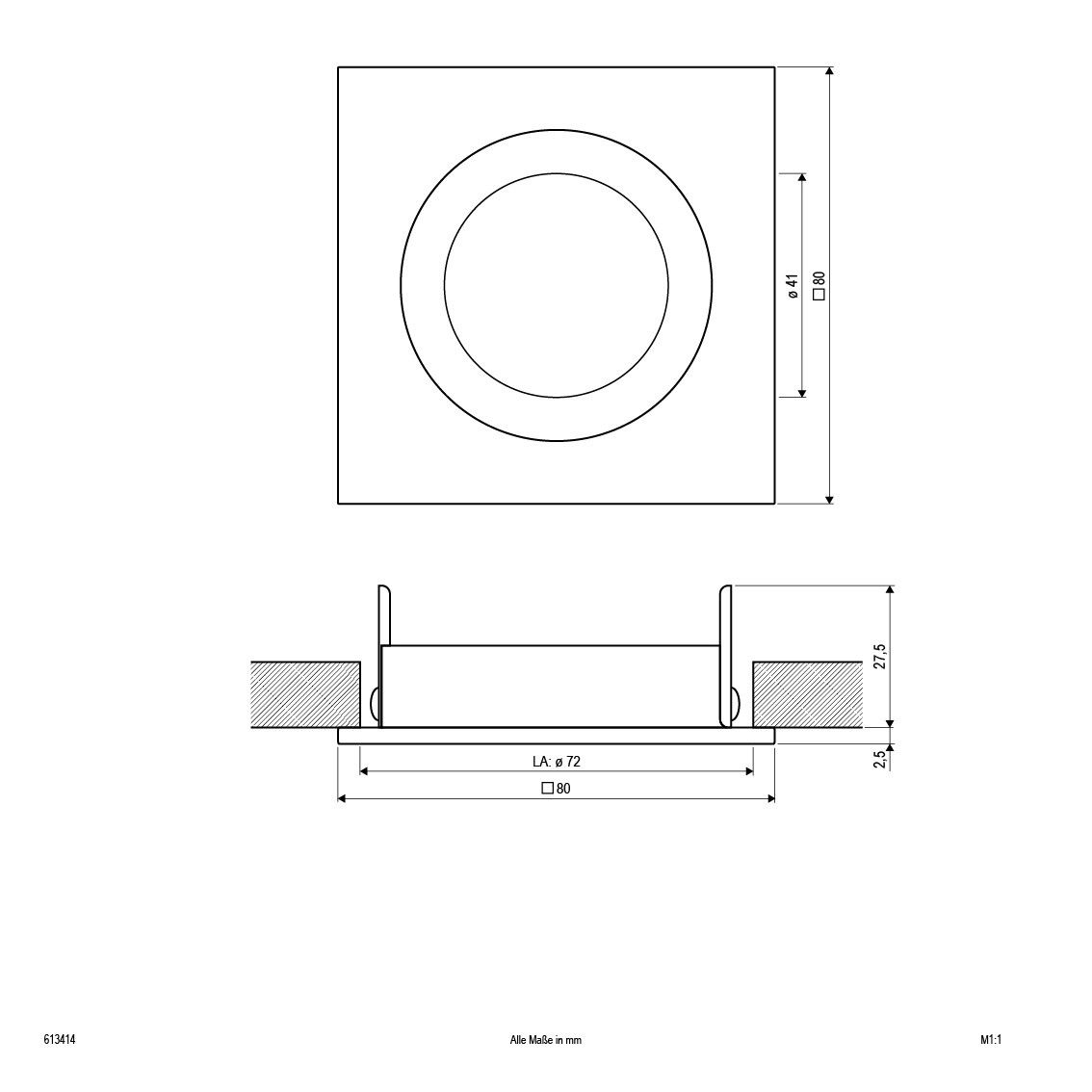 NV-Einbauleuchte 613414