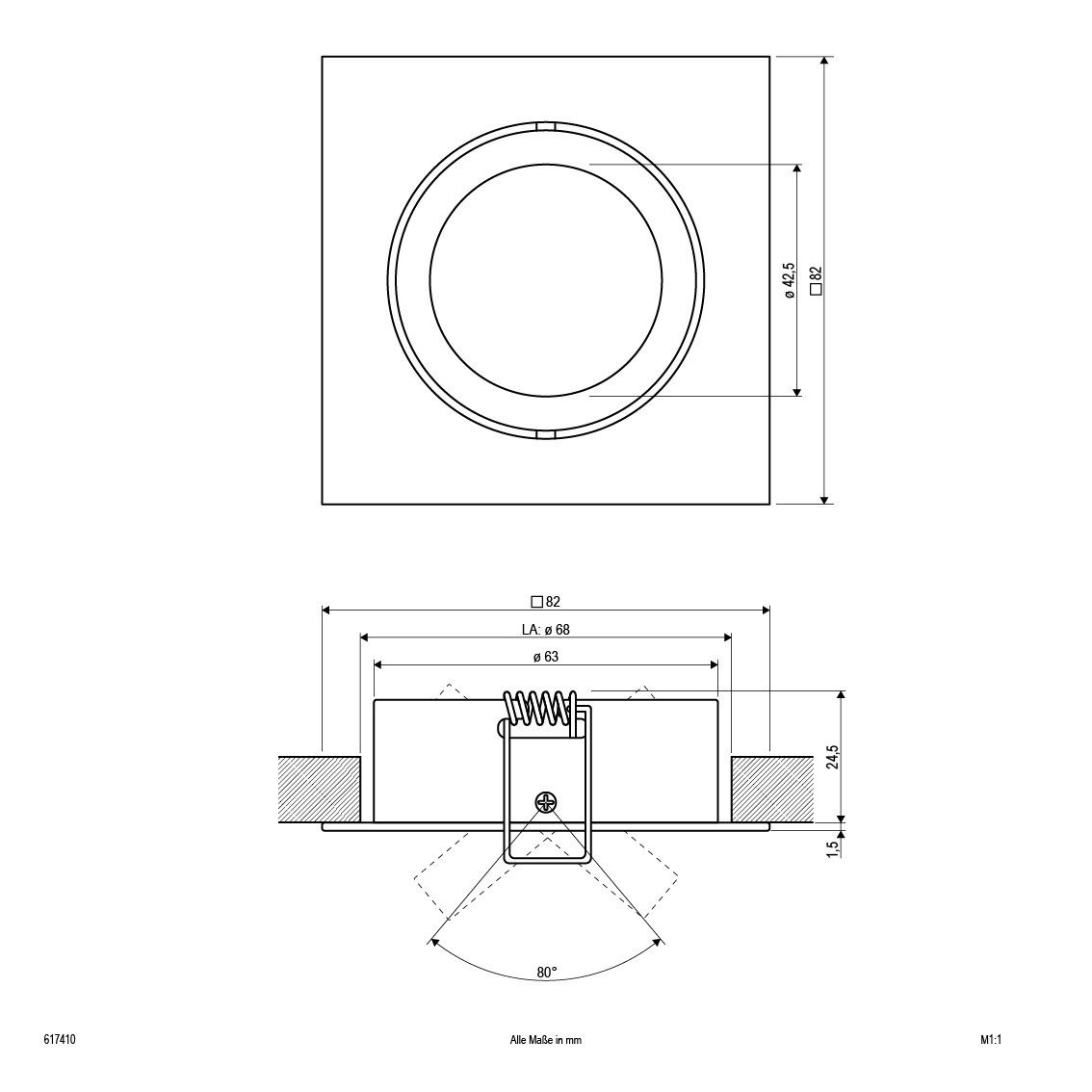 NV-Einbauleuchte eds 617 410