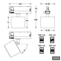 LED-Stromschienenstrahler ORYO-THE202930PWSPws