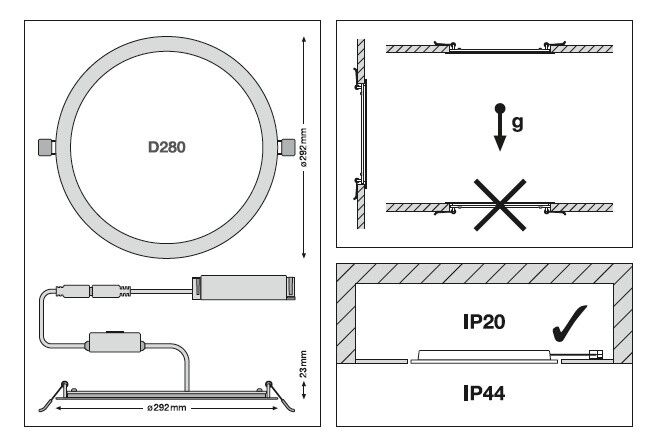 LED-Downlight DLSLIM.DAD100V9.5WMS