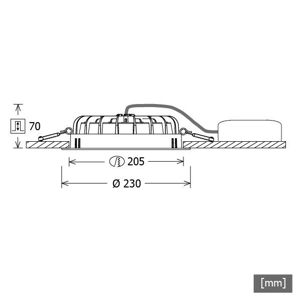 LED-Einbaudownlight VTFL 10.2540 schwarz