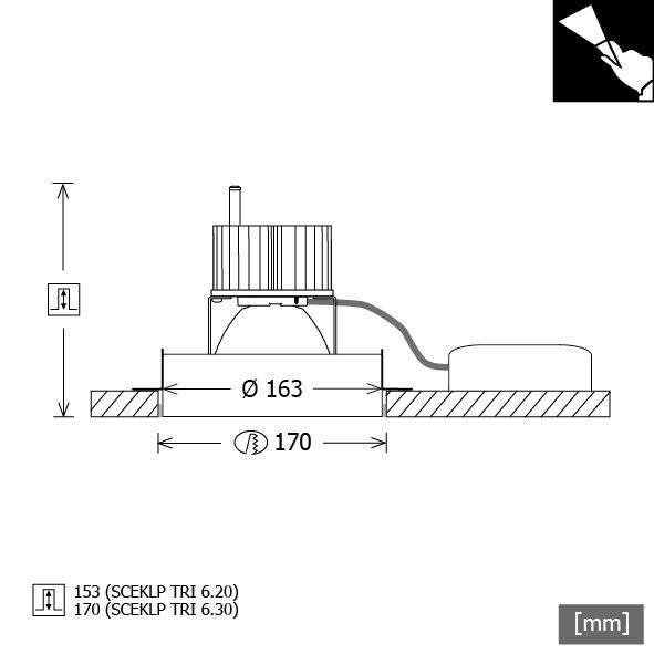 LED-Einbaustrahler SCEKLP TRI #639271