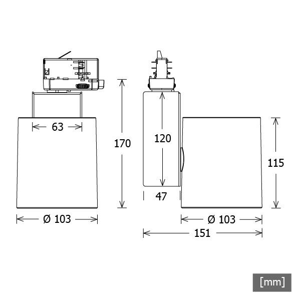 LED-Stromschienenstrahler JETT-T 102.M.WF si