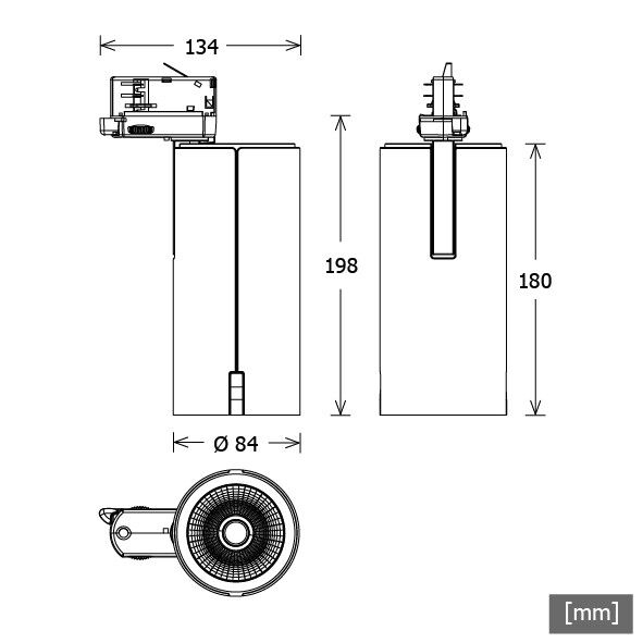 Stromschienenstrahler SIRUX-T 201.B.FL ws