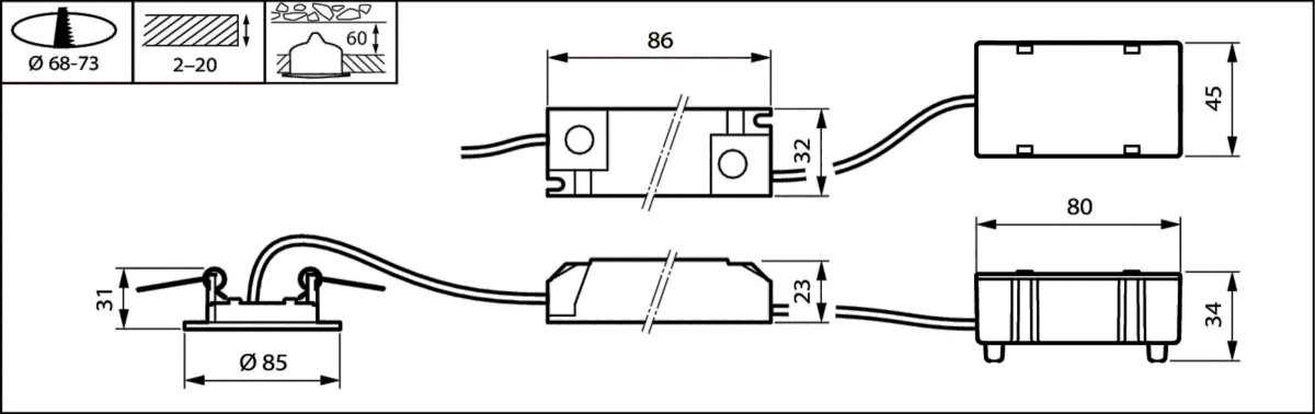 LED-Slimdownlight DN145B LED #33945099