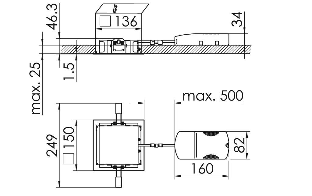 LED-Einbaustrahler QUADROP#SPG0320255AQ