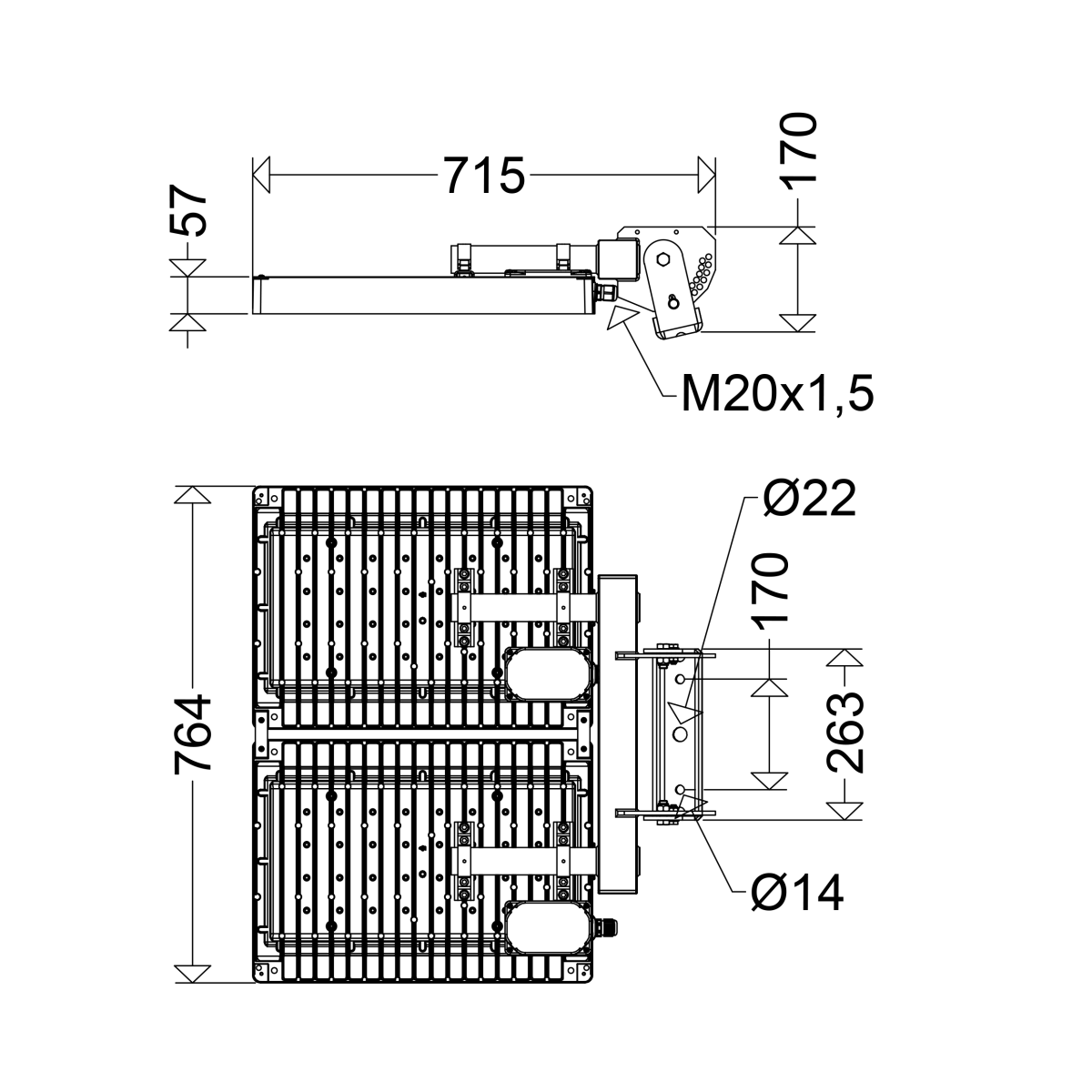 LED-Großflächenstrahler 7850 25604SP 730 OV